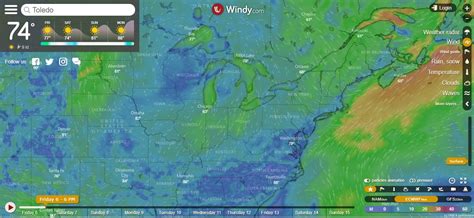 Windy weather forecast animated map - https://www.windy.com/ Weather ...