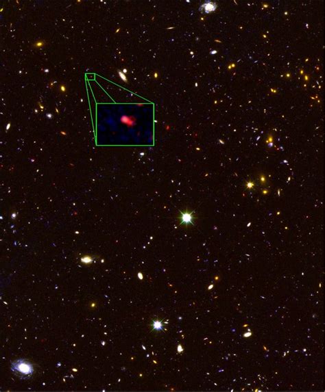 Galaxy with largest red shift yet measured seen rapidly forming stars ...