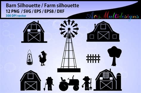 Barn svg silhouette / Barn vector / farm svg / farm svg silhouette By ...