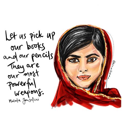 Illustration of Malala Yousafzai by Emily Ehlers ( @ecowithem_) Www ...