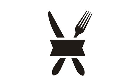 Knife Fork Spoon Ribbon Restaurant Logo Graphic by Enola99d · Creative ...