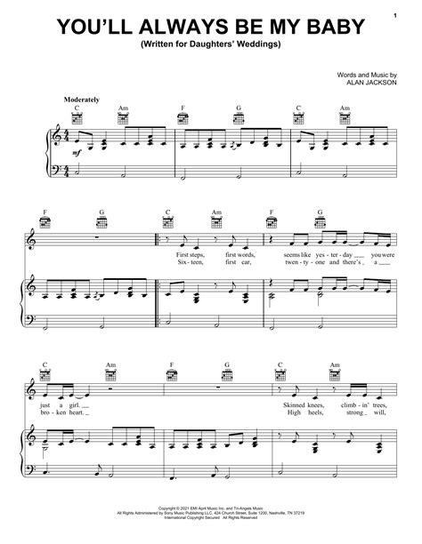 You'll Always Be My Baby by Alan Jackson Sheet Music for Piano, Vocal ...