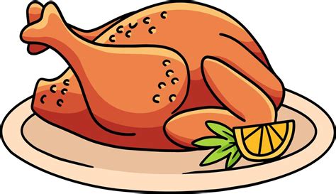 Thanksgiving Dinner Turkey Meal Cartoon Clipart 8944157 Vector Art at ...