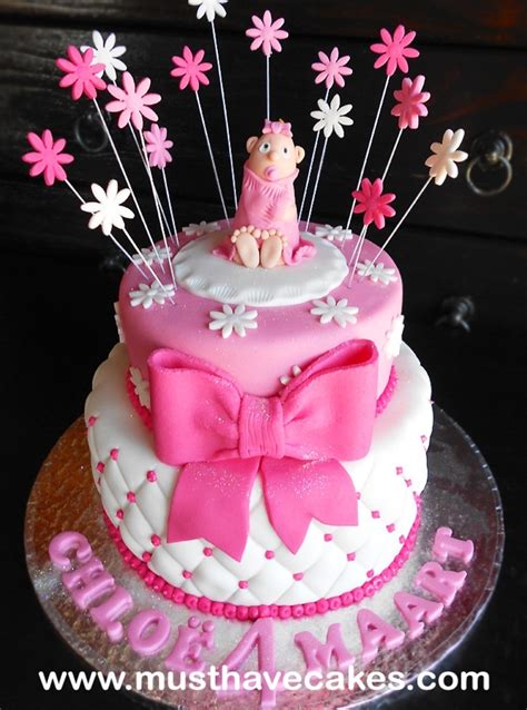 Pink Christening Cake - CakeCentral.com