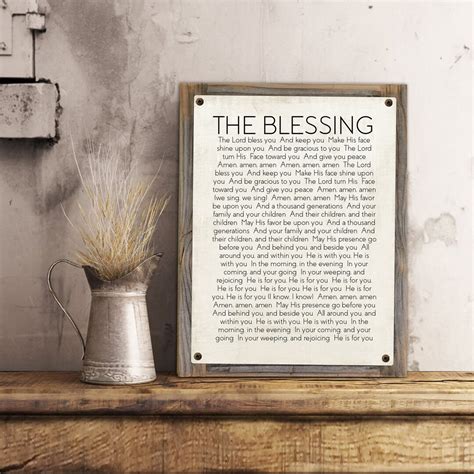 The Blessing Lyrics Wall Decor Metal Print on Reclaimed Wood Frame-kari ...