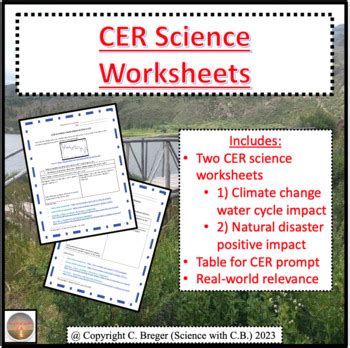 Two CER Science Worksheets - Climate Change & Natural Disasters | TPT