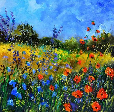 Flowers Painting - Summer Field Flowers by Pol Ledent | Oil painting ...