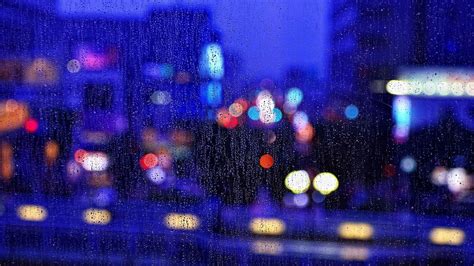 Rainy City At Night Wallpaper