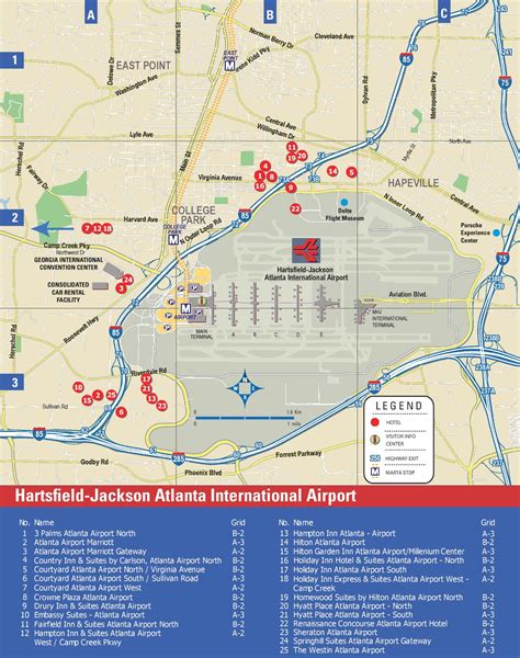 Atlanta Airport Parking Map | Map of Atlantic Ocean Area