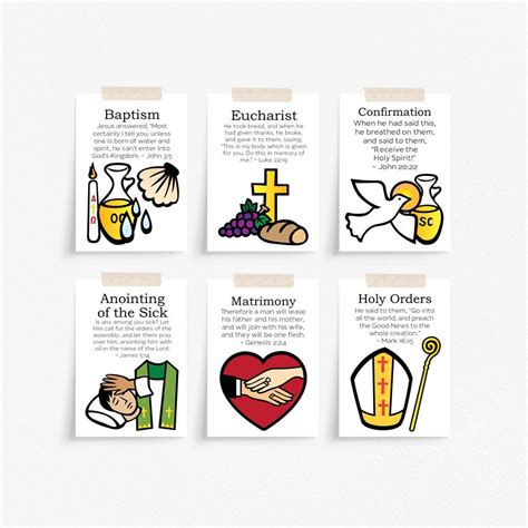 CATHOLIC Seven SACRAMENTS Flash Cards Bulletin Board Posters - Etsy UK