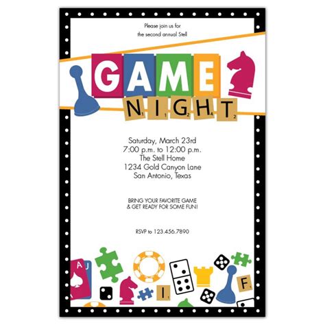 Game Night | Expressionery | Party invite template, Game night parties ...