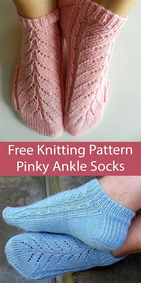 Free Ankle Socks Knitting Pattern Pinky Socks | Sock knitting patterns ...