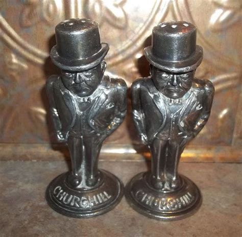 Unique Rare Collectible Figural Salt & Pepper Shakers Winston Churchill ...