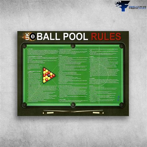 UK 8 Ball Pool Rules, Billiards Rules, Billiards Poster - FridayStuff