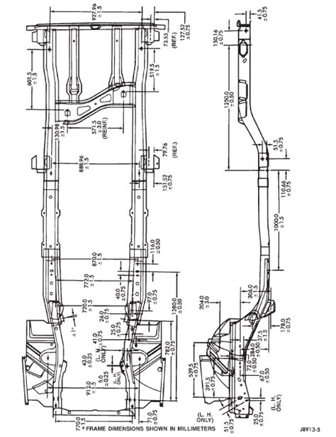 Jeep Cherokee: Frame dimensions - Specifications - Frame