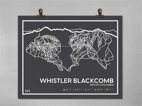 Whistler Printable Ski Map, Whistler Trail Map, Wall Art, Whistler ...