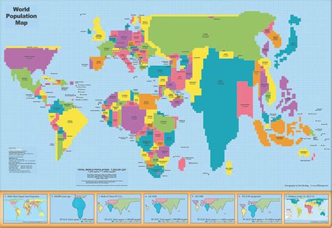 World Population 1270 x 890mm Laminated Wall Map