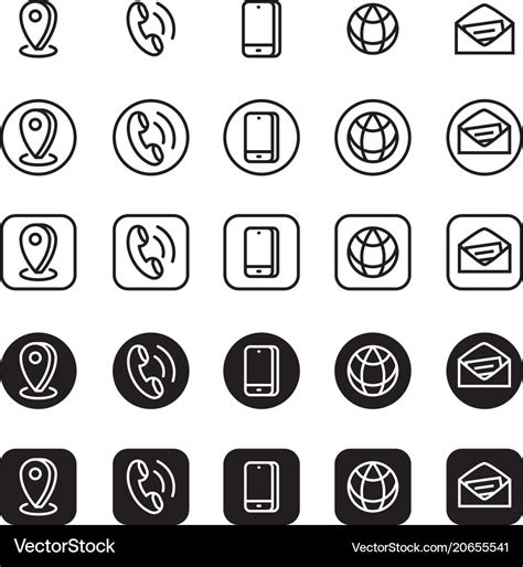 Contact information icons Royalty Free Vector Image