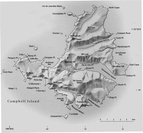 Campbell Island map - Tainui