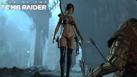 Rise of the Tomb Raider - Sexy Lara Croft in bikini and boots. Gameplay ...