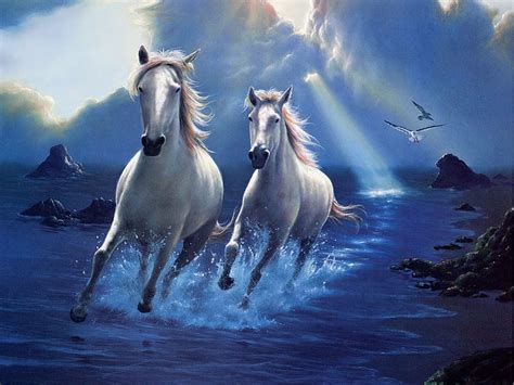 717 Hd Wallpaper Of Running White Horse free Download - MyWeb