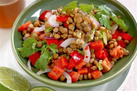 Brown lentil salad