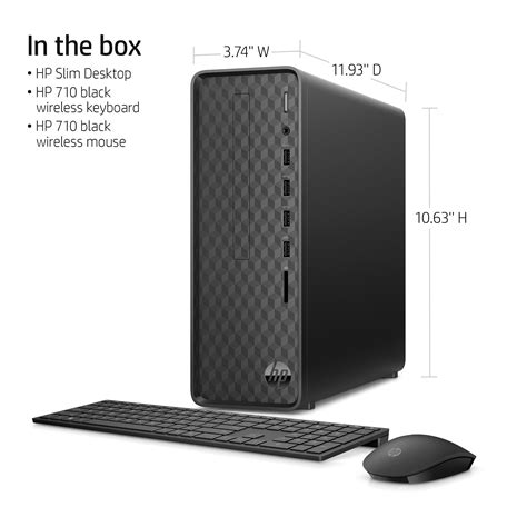 Buy HP Slim Desktop, Intel Core i3-10105, 8GB RAM, 256GB SSD, Dark ...