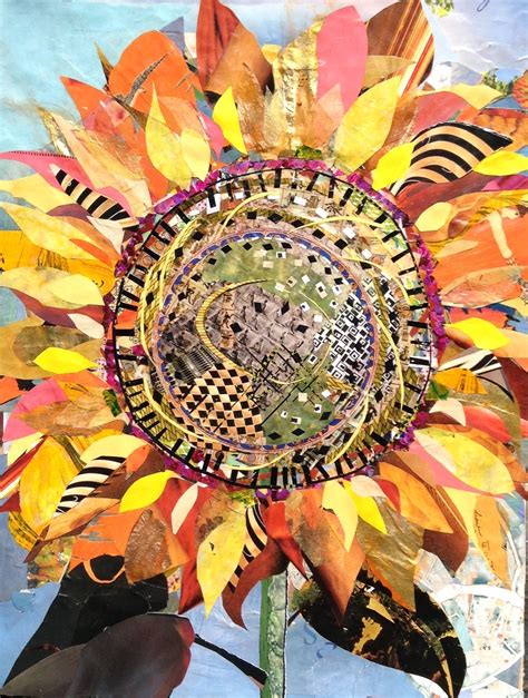 Image result for sunflower mixed media art | Collage art mixed media ...