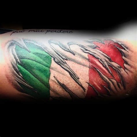 40 Italian Flag Tattoo Ideas For Men - Italy Designs