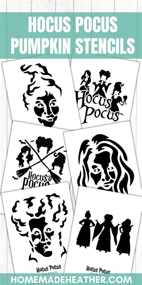 Hocus Pocus Pumpkin Carving Stencils » Homemade Heather