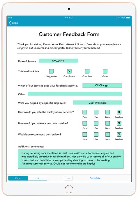 Spotlight Form: The Customer Feedback Form - GoFormz