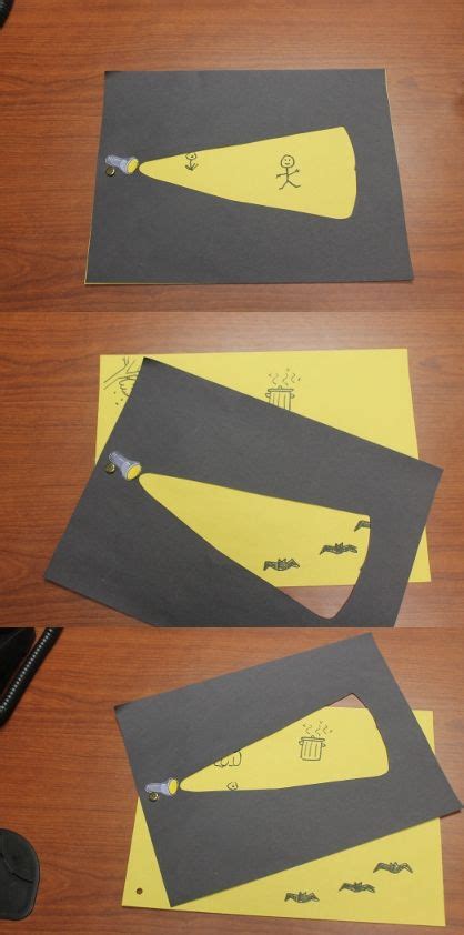 Here is a flashlight craft using black and yellow construction paper ...