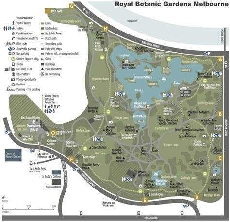 Melbourne Royal Botanic Gardens map - Ontheworldmap.com