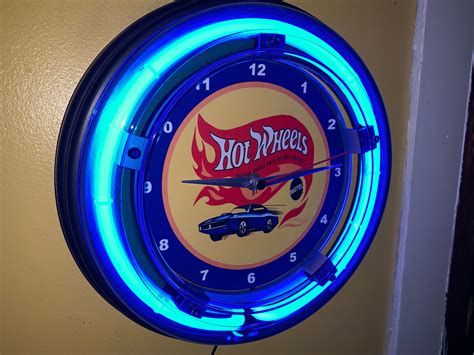 Hot Wheels Toy Car Truck Store Man Cave Blue Neon Clock | Etsy