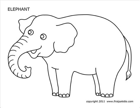 Elephant | Free Printable Templates & Coloring Pages | FirstPalette.com