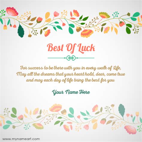 Create Online Best Of Luck Greeting Card Myname