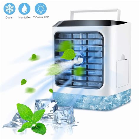 Mini Air Conditioner Fan, Portable Air Cooler Humidifier Desktop Spray ...