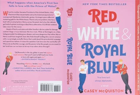 red, white and royal blue by casey mcouton is shown in this book cover