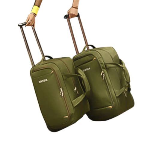 Man Rolling Luggage Travel duffle Bag On Wheels Trolley Luggage Travel ...