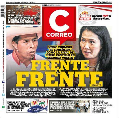 Newspaper Diario Correo (Peru). Newspapers in Peru. Tuesday's edition ...