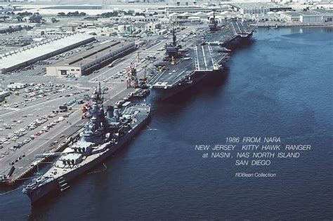 USS New Jersey, USS Kitty Hawk, USS Ranger in San Diego, 1986 American ...