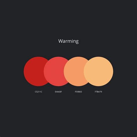 the different shades of red, orange and yellow are shown in this ...