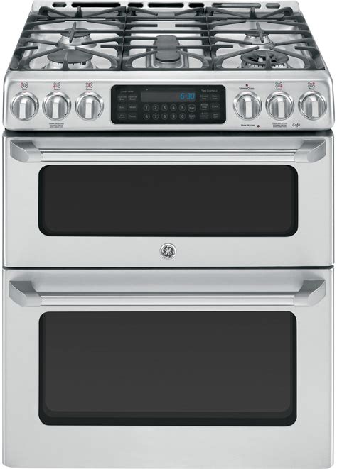 GE CGS990SETSS 30 Inch Slide-In Café™ Series Double Oven Gas Range with ...