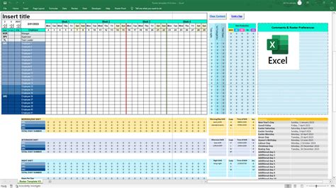 Professional Excel Roster Template: Rotating Shift Planner for Staff ...