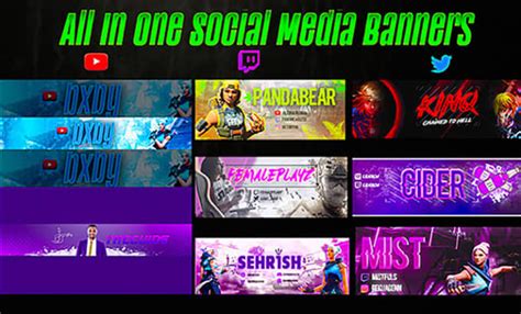 Design youtube banner, twitch banner, facebook cover, twitter header ...