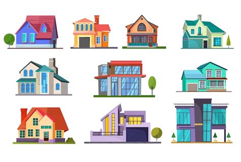 Free Vector | Apartment house set