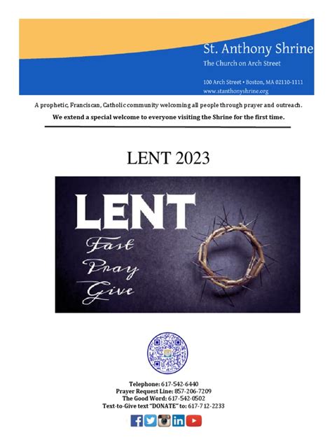 Bulletin LENT 2023 | PDF | Lent | Eucharist