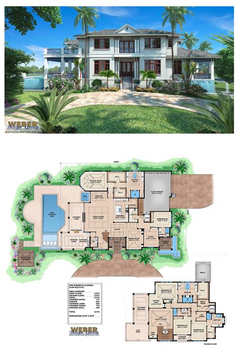 Caribbean House Plan: Contemporary Luxury Beach Home Floor Plan | Beach ...