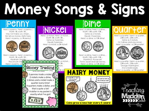 Money Songs & Signs {Freebies} - *Teaching Maddeness*