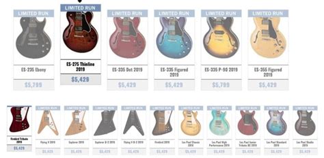 Gibson 2019 models all leaked on its own website - gearnews.com